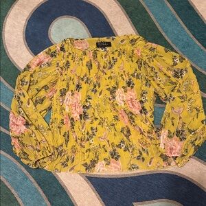 Floral Lime Green Blouse